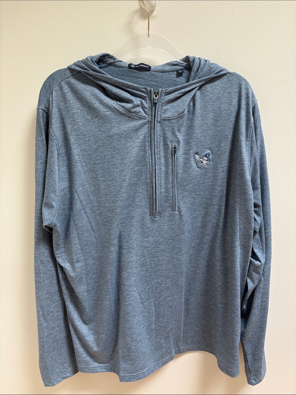 Turtleson Men's Slate Gray Lightweight Hooded Quarter-Zip Pullover